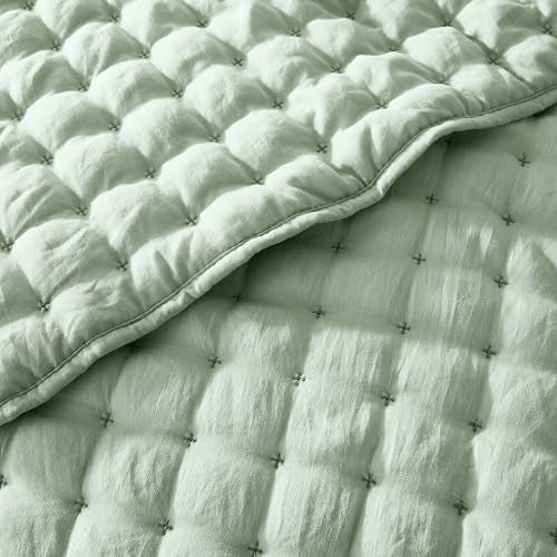 WDCOZY Sage Green California Oversized Cal King Size Quilt Bedding Sets with 2 Pillow Shams, Lightweight Soft Bedspread Coverlet Bed Cover for All Season, 3 Pieces, 116x106 inches - Image 5