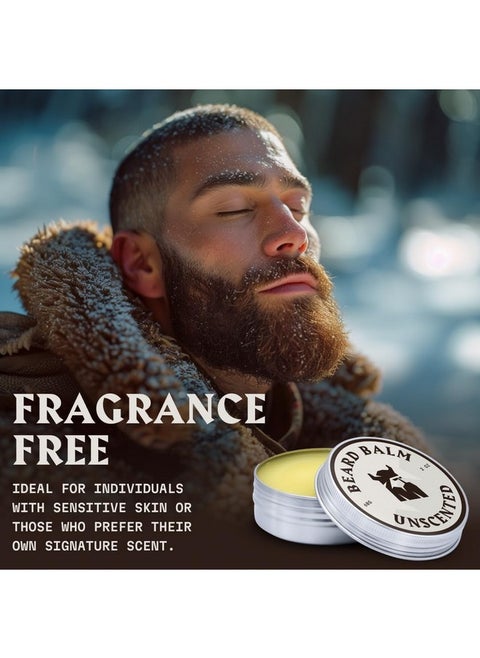 Beard Balm For Men - Leave In Beard Conditioner - Unscented Beard Styling Balm Made With Naturally Derived Beard Butter, Argan & Jojoba Beard Oils Styles (2 Ounce (Pack Of 1), Unscented)