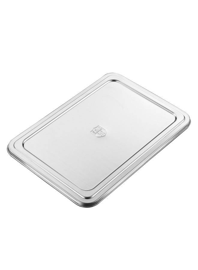 Thickened Stainless Steel Fast Food Plate Lid Large Small Size 304 Panels Rice Plate Steel Lid Plastic Lid Dinner Plate Special Lid-Specifications:28*22cm Square-Color:304 Stainless Steel Lid  - Image 5