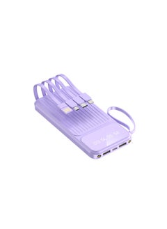 Generic With Line Mobile Phone Charging Treasure 20000 MA Real Standard 30000 MA Super Large Capacity Mobile Power Shell Material Customization-Color:Purple [with 4-wire Lighting Lanyard]]-Power Supply Capacity:30000 MA  - Image 1