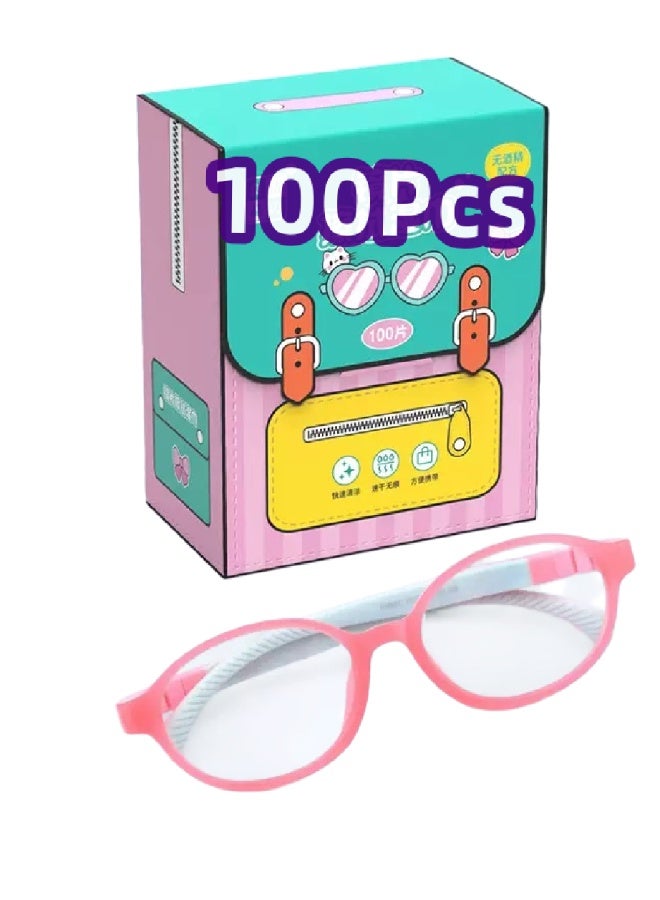 100 wipes（7*15cm）No Alcohol Lens Cleaning Wipes for Eyeglasses,Individually Wrapped,Can be used for mobile phone screen, tablet computer, camera lens and other electronic screen - Image 1