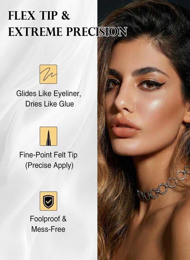 ميريتون غراء الرموش وقلم تحديد العيون من ميريتون - يجف بسرعة في 3 ثوانٍ، مقاوم للماء لمدة 48 ساعة، لاصق رموش أسود 2 في 1 للرموش الشريطية، ثبات قوي يدوم طويلاً، لطيف على العيون الحساسة (2 مل / 0.07 أونصة) - Image 5