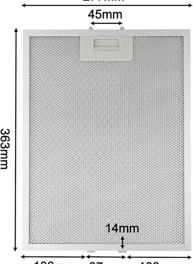 فلتر شفاط الموقد المعدني الفضي 363x277x9 مم 5 طبقات مستخلص الشحوم المطلي بالألمنيوم للاستبدال - Image 4