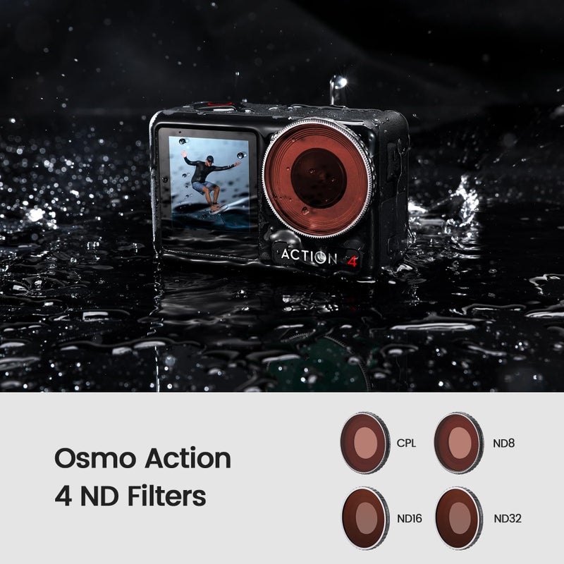 Skyreat SKYREAT ND Filters Set for DJI Osmo Action 4 Accessories-4 Pack (CPL,ND8,ND16,ND32)  - Image 4
