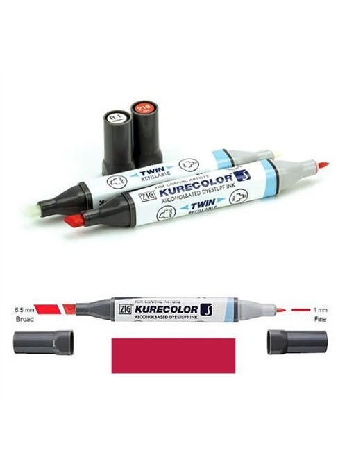 Zig Kurecolor Twin S Graphics and Architectural Project Drawing Pencil Wine Red 