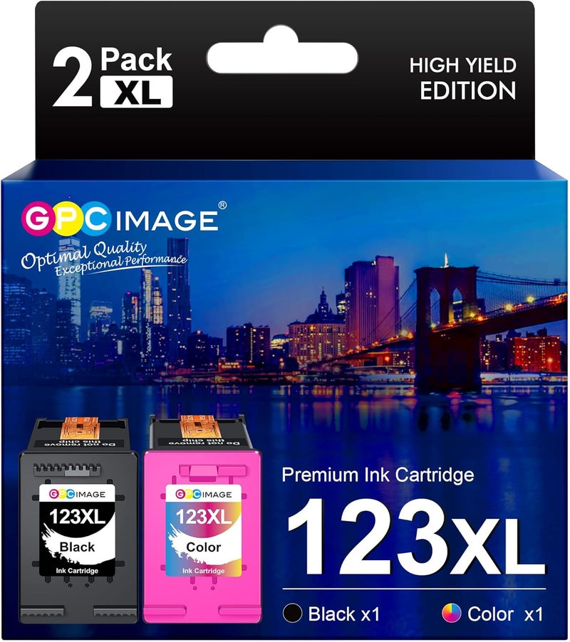 GPC Image 123XL Ink Cartridge Replacement for HP 123XL for Deskjet 2130 2620 2630 2632 3639 Envy 4513 4521 4522 4520 Officejet 4560 3830 (2 Pack) - Image 1
