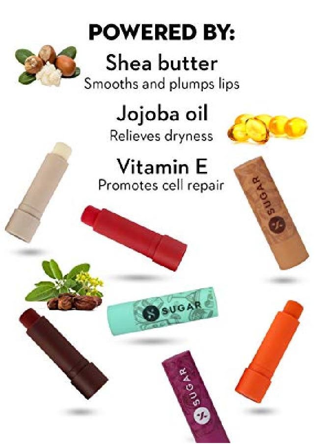 SUGAR Cosmetics مرطب الشفاه Tipsy Lips 02 Cosmopolitan 4.5 جرام مرطب الشفاه للشفاه الجافة والمتشققة غني بزبدة الشيا وزيت الجوجوبا  - Image 5