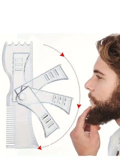 Beard Shaper Kit - Premium Shaping Tool - 100% Clear | Many Styles - The Ultimate Beard/Hair Lineup - Beard Stencil Guide Template 360 Rotation