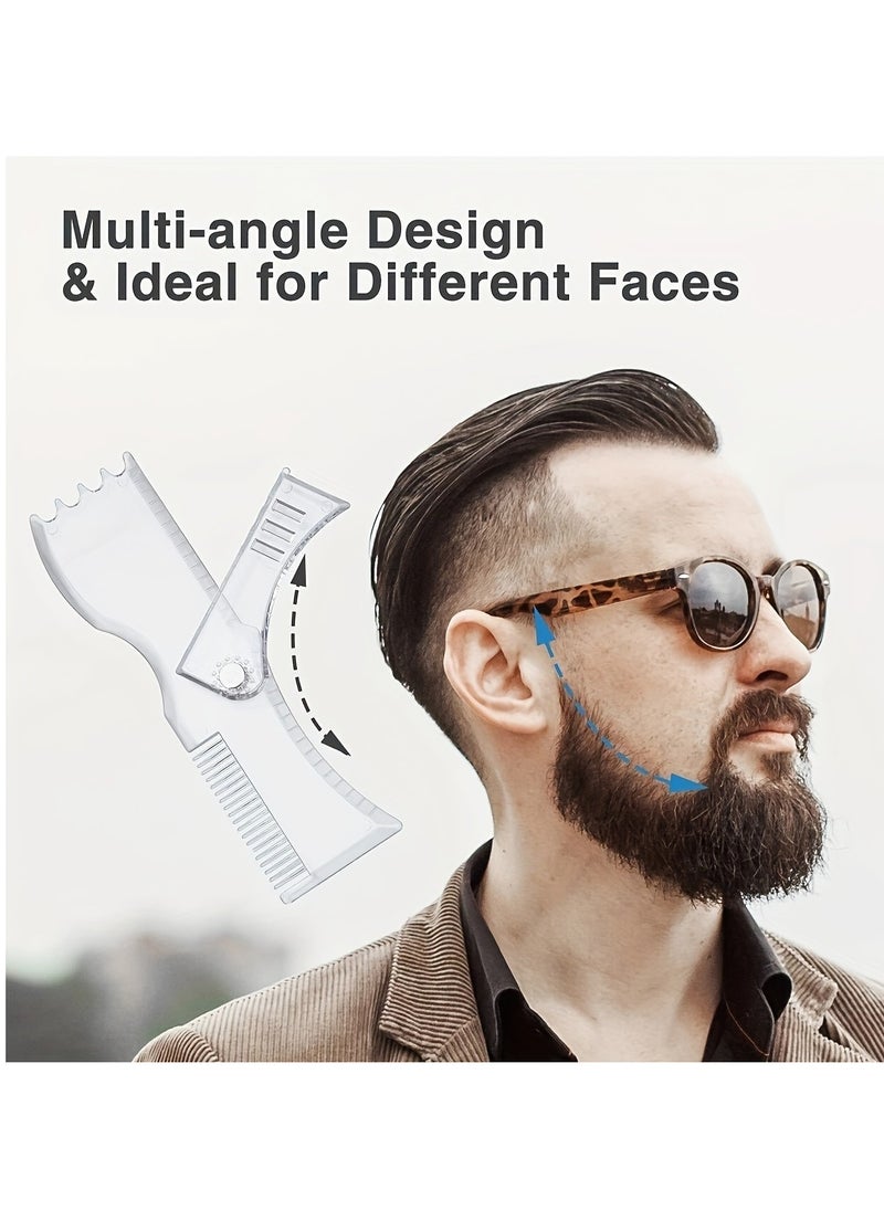 Generic - Beard Shaper Kit - Premium Shaping Tool - 100% Clear | Many Styles - The Ultimate Beard/Hair Lineup - Beard Stencil Guide Template 360 Rotation - Image 1