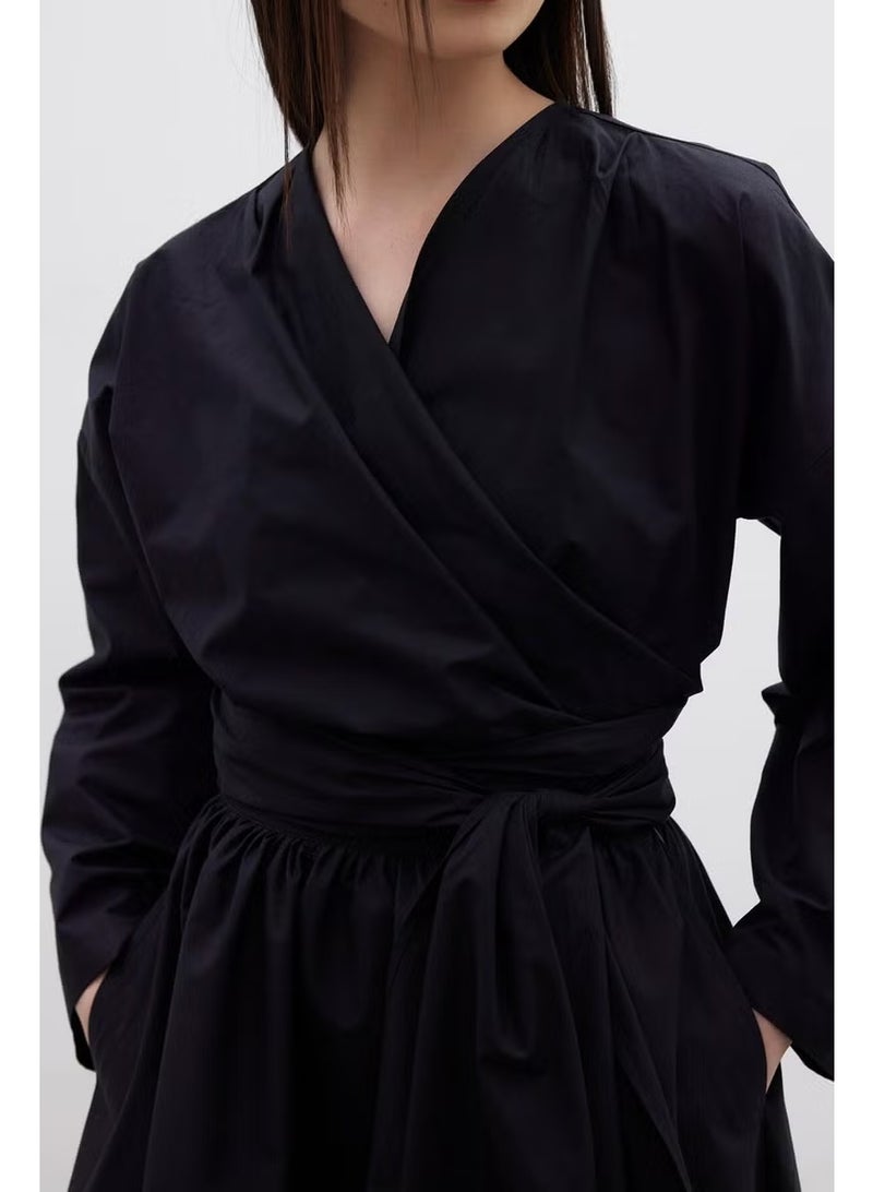 Manuka Kimono Style Premium Shirt Black - Image 4