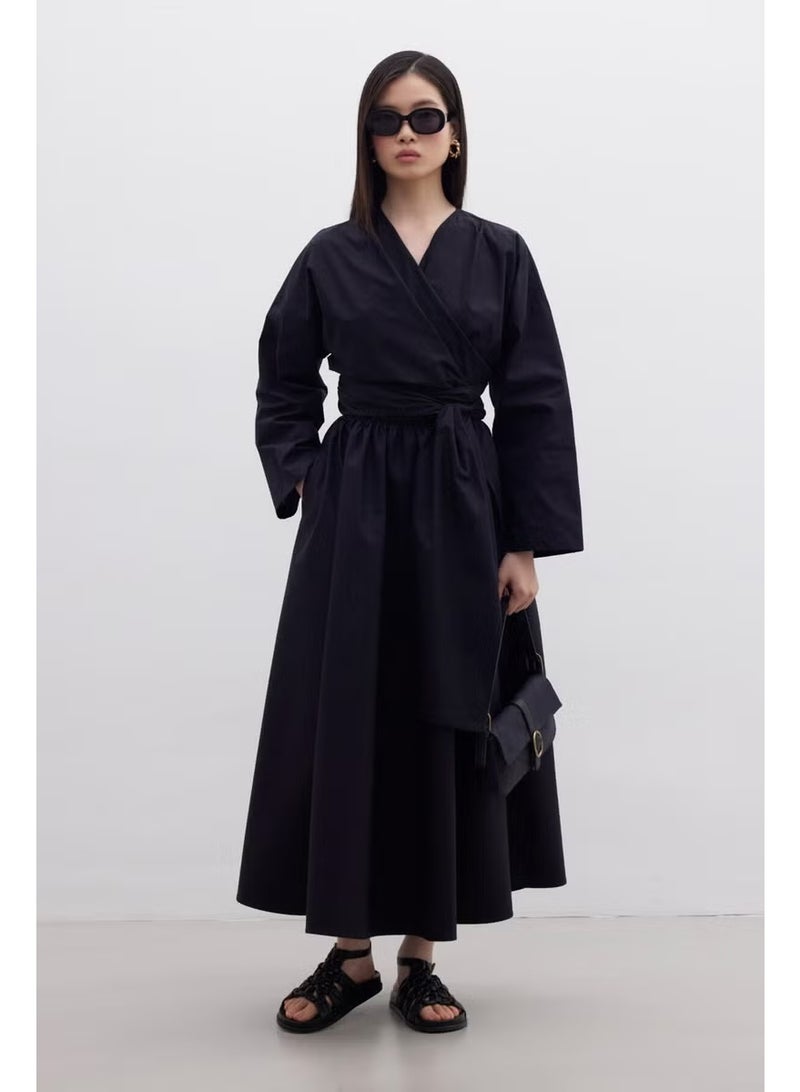 Manuka Kimono Style Premium Shirt Black - Image 2
