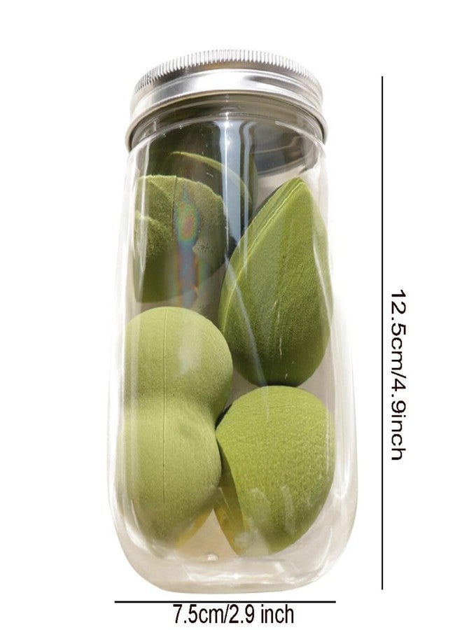 FITME Makeup Sponge Puff 4 Pcs Set with jar Storage Box Foundation Powder Sponge Beauty Tools Women Makeup Accessories (Multicolor) - Image 2