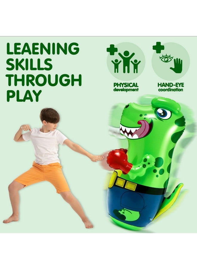 JOYIN JOYIN Inflatable T-Rex Dinosaur Bopper 47 Inches, Bop Bag Inflatable Punching Toy, Kids Punching Bag with Bounce-Back Action  - Image 3