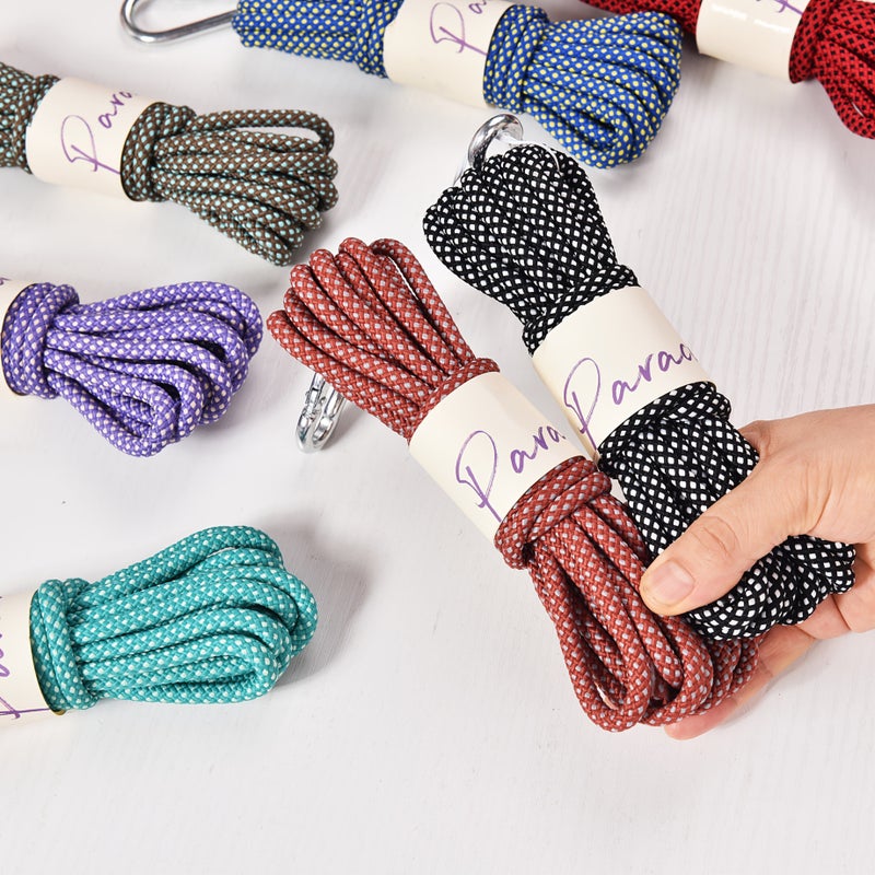 02 Blue Moon 6mm Matte Grid Paracord 196.85in With Snap Hook Outdoor Rope - Image 1