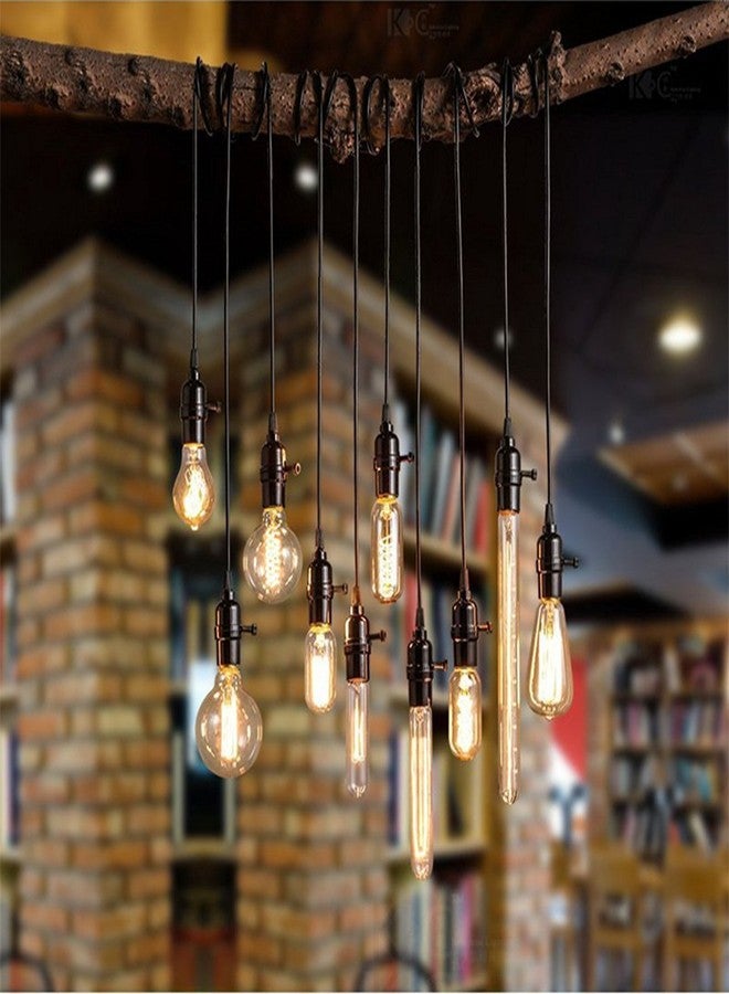 GOENDR T300 Long Light Bulb, E26 Base Amber Vintage Edison Bulb, Dimmable Tubular Unique Decorative Filament Light Bulb for Wall Sconces & Pendant Lantern Industrial Fixture Pendant Lamp(4 Pack) - Image 4