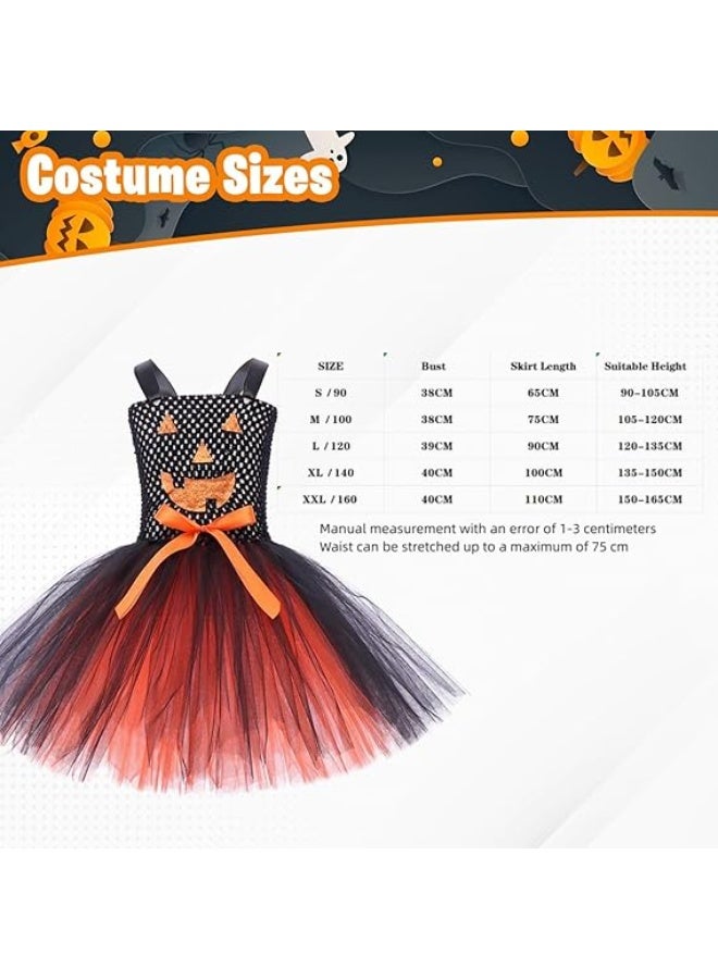 Home Smart Witch Costume Princess Dress for Girls Pumpkin Masquerade Show Tutu Skirt Dress for Girls. - Image 2