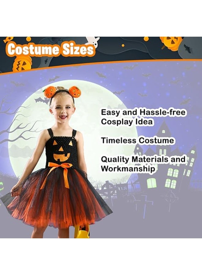 Home Smart Witch Costume Princess Dress for Girls Pumpkin Masquerade Show Tutu Skirt Dress for Girls. - Image 4