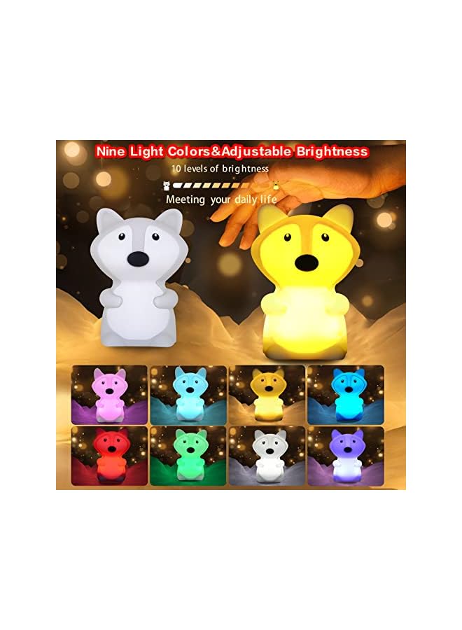 The Bros Fox Squishy Night Light for Babies & Kids, Nursery Light, Animal Shaped, Silicone Material - Image 3