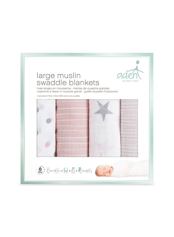 aden + anais Essentials Muslin Swaddle Blanket - Pack of 4 - Image 2