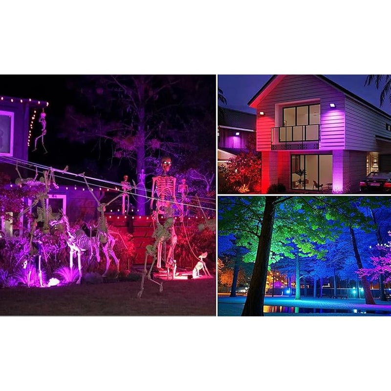 V.nice RGB LED Flood Light Outdoor with Remote Control, 100W/200W/400W, 16 Color Changing Modes, IP66 Waterproof, Adjustable Bracket, LED Floodlight for Garden, Garage, Yard, Landscape Lighting - Image 5