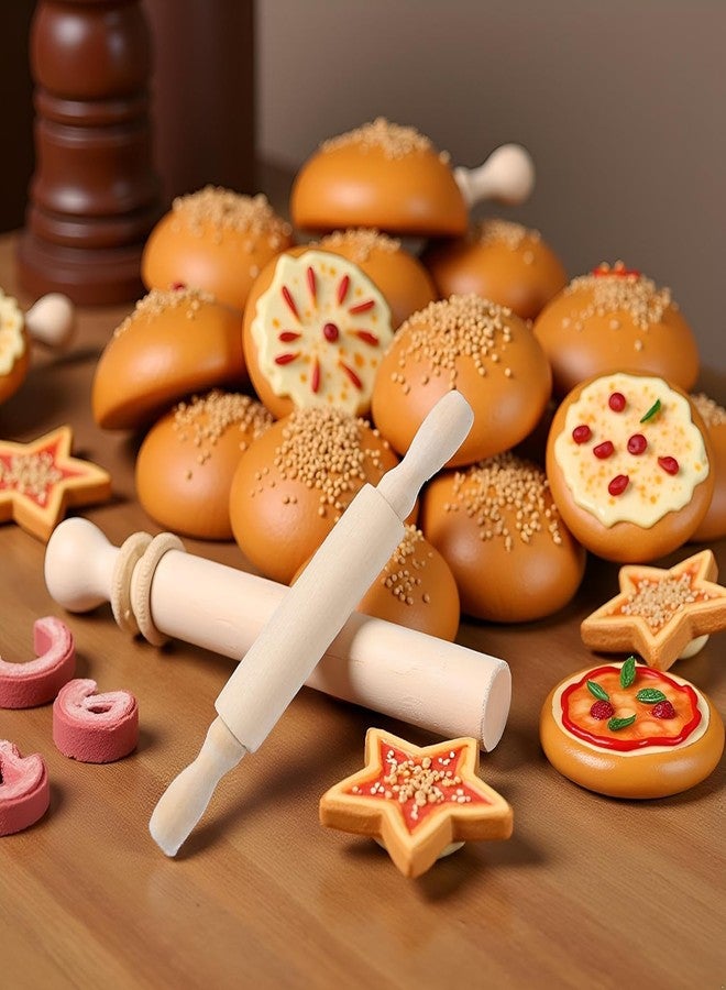 Cauaoa 3pcs Wooden Mini Rolling Pin Baking Small Dough Rolling Pins for Fondant Pastry Pizza Crafting and Imaginative Play for Christmas Presents Mini Rolling Pin Rolling Pins Kitchen and Dining(6 Inch) - Image 4