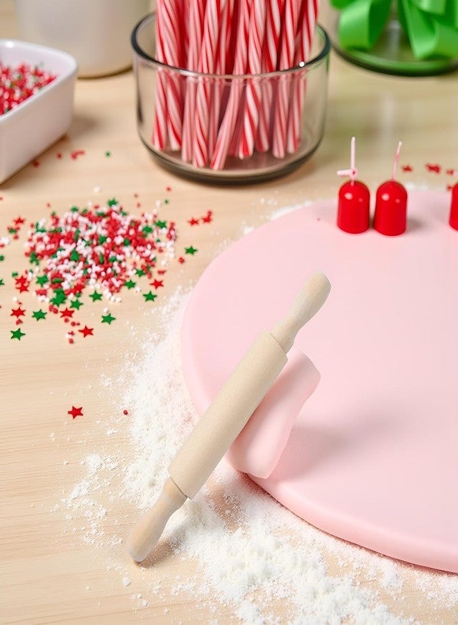 Cauaoa 3pcs Wooden Mini Rolling Pin Baking Small Dough Rolling Pins for Fondant Pastry Pizza Crafting and Imaginative Play for Christmas Presents Mini Rolling Pin Rolling Pins Kitchen and Dining(6 Inch) - Image 2