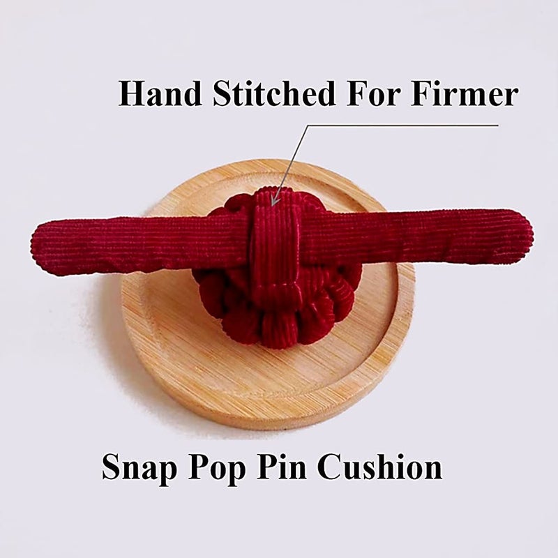 Memfish Wrist Pin Cushion Pincushions Needlework DIY Handcraft Needles Holder for Sewing and Quilting Pop Snap Ring with 1 Elastic Strap Finger Ring Pincushions Pumpkin ShapedShaped - Image 5