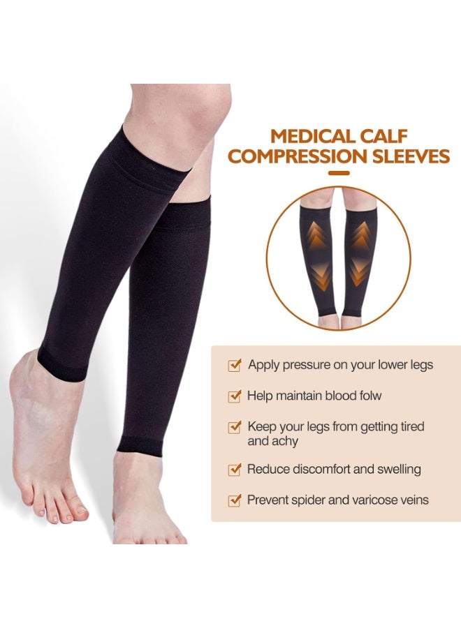 Calf Compression Sleeve for Men & Women, 1 Pair, Footless Compression Socks 20–30mmHg for Leg Support, Pain Relief, Swelling & Daily Use - Image 5