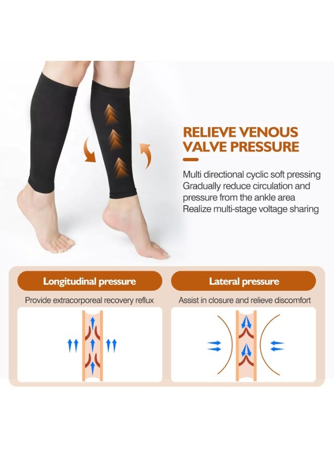 Calf Compression Sleeve for Men & Women, 1 Pair, Footless Compression Socks 20–30mmHg for Leg Support, Pain Relief, Swelling & Daily Use - Image 4