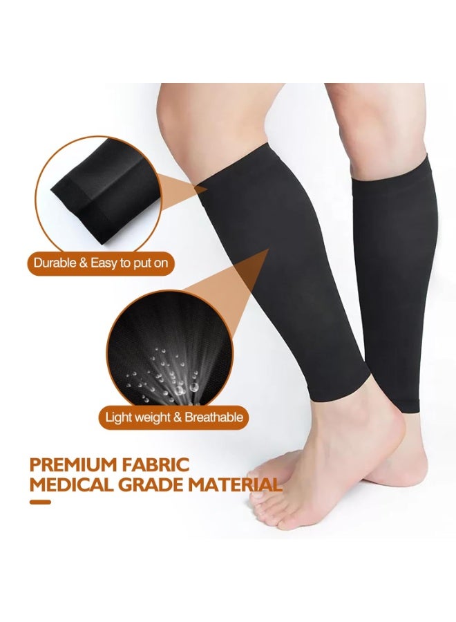 Calf Compression Sleeve for Men & Women, 1 Pair, Footless Compression Socks 20–30mmHg for Leg Support, Pain Relief, Swelling & Daily Use - Image 3