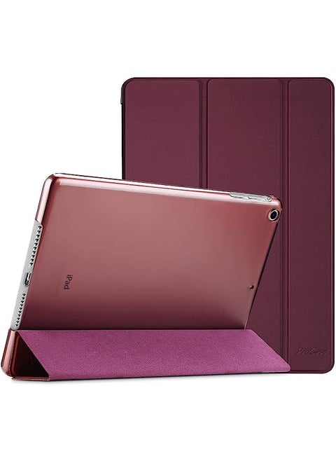 Smart Case For Ipad Air 1St Edition, Ultra Slim Lightweight Stand Protective Case Shell With Translucent Frosted Back Cover For Apple Ipad Air 2013 Model (A1474 A1475 A1476) -Wine