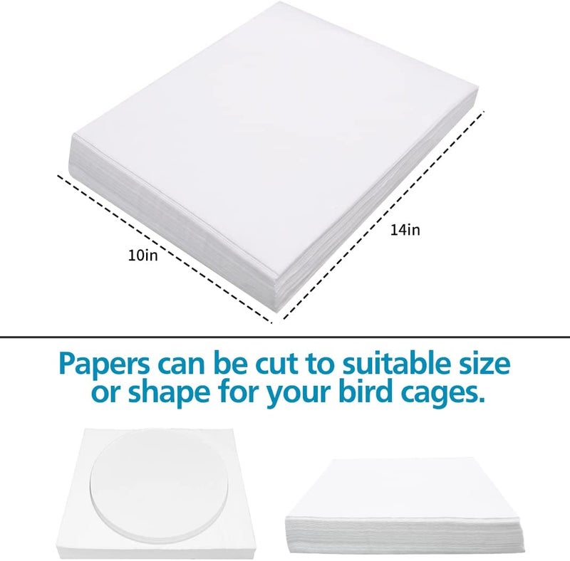 Bird Cage Liner Papers, 100 Sheets 14x10in Non-Woven Bird Cage Liners, Precut Absorbent Bird Paper - Image 4