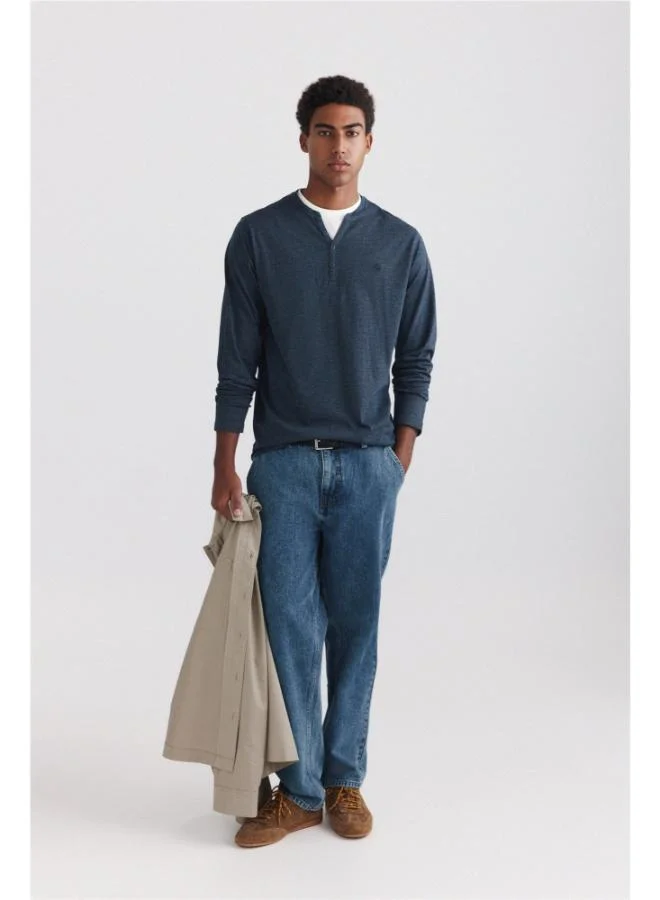 Springfield Double neck Henley long sleeve T-shirt
