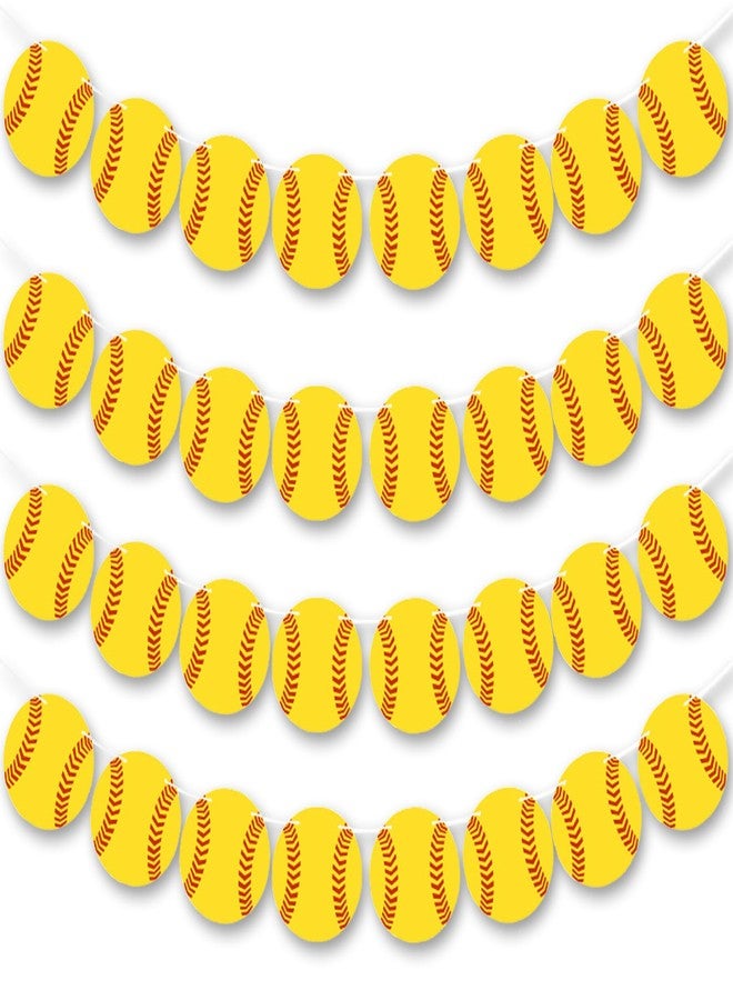 HEPAPATE Softball Party Banner,4Pcs Softball Paper Garland for Baby Shower Sports Theme Party Decorations,Softball Birthday Party Photo Prop Pennant Supplies - Image 1