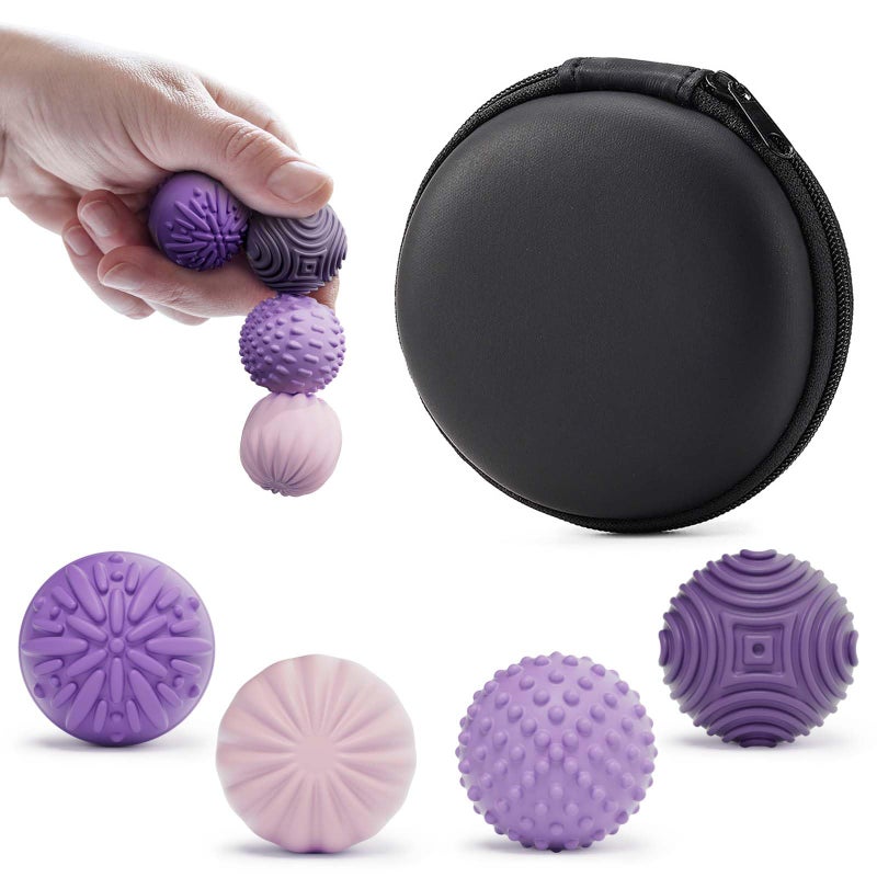 luckdoor Silicone Magnetic Balls Fidget Toys for Adults Teens4PCS Stress Relief Sensory Toys for Autism ADHD AnxietyFun Textures GadgetsOffice Desk ToyStocking Stuffer for Men Women Teen Gift - Image 2
