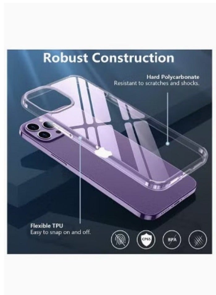 Iphone 14 Pro clear case Anti Yellowing Anti Drop Anti-scratch Comfortable hold Shock Absorbing (Iphone 14 Pro)