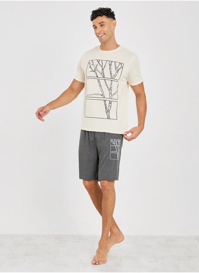 Styli - Trunk Graphic Print T-Shirt & Shorts Set - Image 1