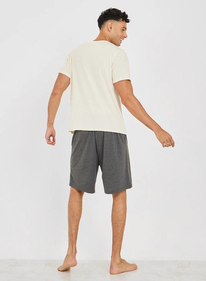 Styli Trunk Graphic Print T-Shirt & Shorts Set
