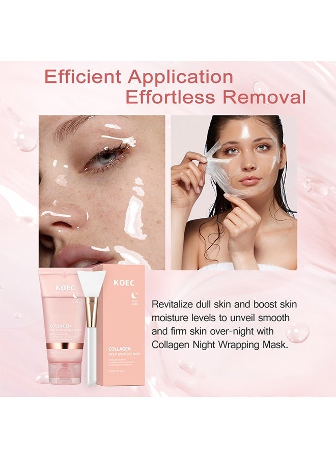 KOEC قناع كوري للكولاجين ليلي للتقشير، للنوم طوال الليل لتقليل التجاعيد، الخطوط الدقيقة، والحفاظ على مرونة البشرة، 75 مل - Image 2