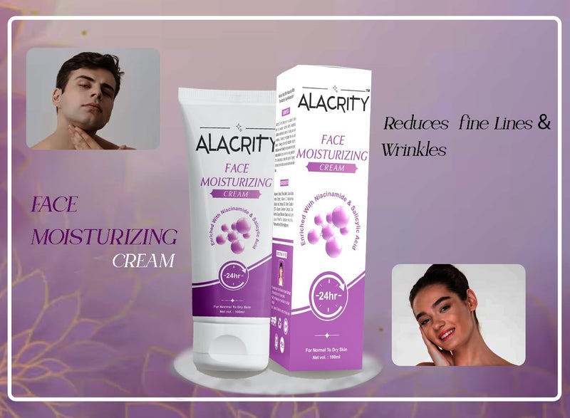ALACRITY Moisturizing Cream with Niacinamide Aloe Vera Hydrating Face Cream for Smooth Youthful Skinsuitable for both men and women 100g - Image 3