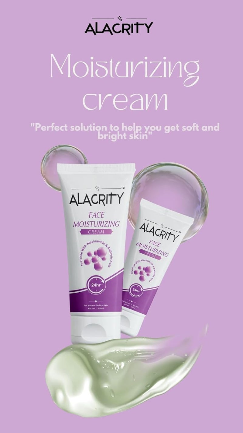 ALACRITY Moisturizing Cream with Niacinamide Aloe Vera Hydrating Face Cream for Smooth Youthful Skinsuitable for both men and women 100g - Image 4