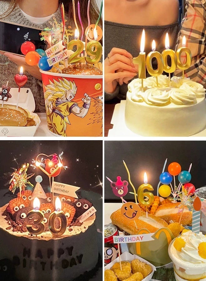 سوفي شمعة عيد ميلاد ذهبية فاخرة من Ssovi، رقم 3، زينة كعكة ثلاثية الأبعاد معدنية بدون دخان للأطفال والكبار، وحفلات الذكرى السنوية والمناسبات الخاصة - Image 3