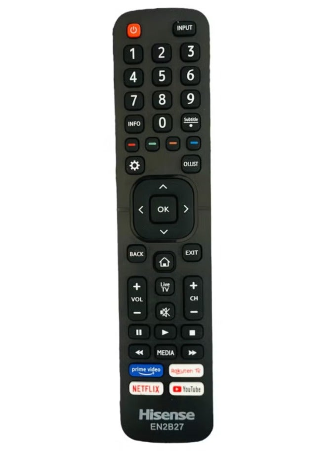 Hisense Replacement Remote Control – For Hisense Smart TVs, with Netflix, Prime Video, YouTube & Google Play Buttons, Black - Image 1