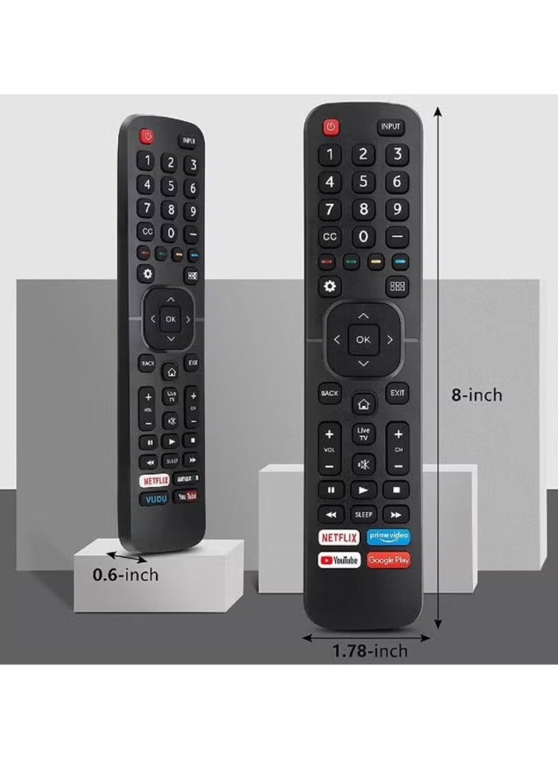Hisense Replacement Remote Control – For Hisense Smart TVs, with Netflix, Prime Video, YouTube & Google Play Buttons, Black - Image 2