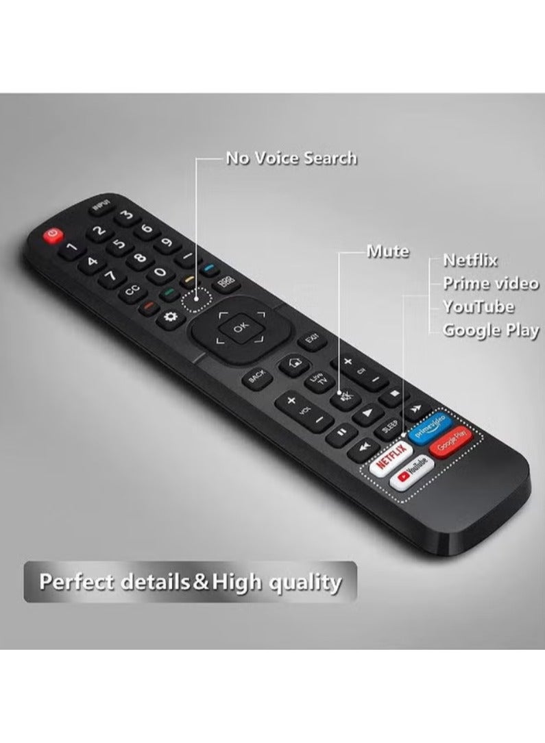 Hisense Replacement Remote Control – For Hisense Smart TVs, with Netflix, Prime Video, YouTube & Google Play Buttons, Black - Image 3