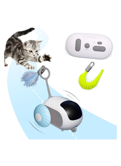 Remote Control Cat Toy, Upgraded Interactive Chase Cat Toys for Indoor Cats, Smart Cat Toy Car with Feathers, Cat Mouse Toys, rc Interactive Cat Toy Self Play, USB Recharge