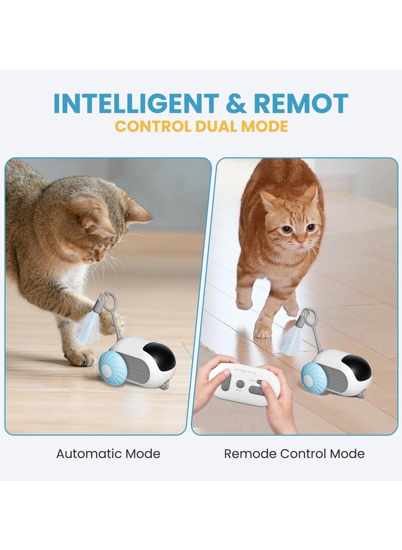 Necomi Remote Control Cat Toy, Upgraded Interactive Chase Cat Toys for Indoor Cats, Smart Cat Toy Car with Feathers, Cat Mouse Toys, rc Interactive Cat Toy Self Play, USB Rechargeable(Blue) - pzsku/Z410C59CCDE11E143DDC2Z/45/_/1734101958/c1bf0c76-0eb0-46ed-8398-67881b3c8b43