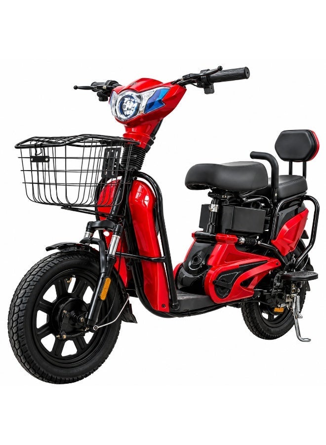 Wind Horse M2 Electric Bike, Dual-Seater Urban Scooter, 400W Motor, 48V 12Ah Battery, 32 km/h Top Speed, 40 km Range, Disc Brakes, Carbon Alloy / Aluminum Frame, Black - Image 1