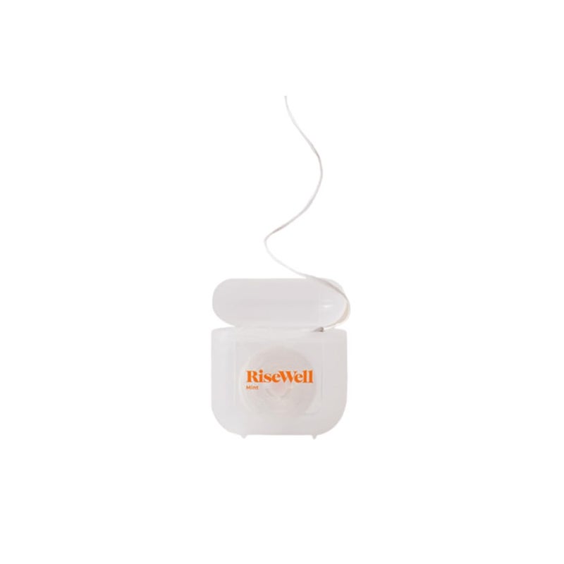 RiseWell Scrubby Floss Natural PFAS Free Dental Floss with Hydroxyapatite DentistFormulated for Plaque Removal Enamel Strengthening Vegan NonToxic Mint Waxed 30 Yards