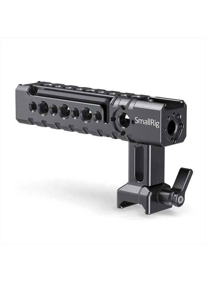 SmallRig NATO Top Handle Quick Release Handgrip, Built-in Cold Shoe Mount, 1/4''-20 and 3/8''-16 Thread Holes, Locating Holes for ARRI Standard, Back/Forward Adjustable - 1955 - Image 1